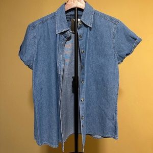 Androgynous Fox short sleeve denim shirt